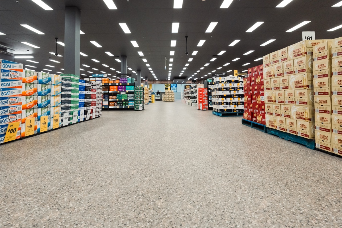 Commercial flooring finish installed by JA Floors in a fit-out environment