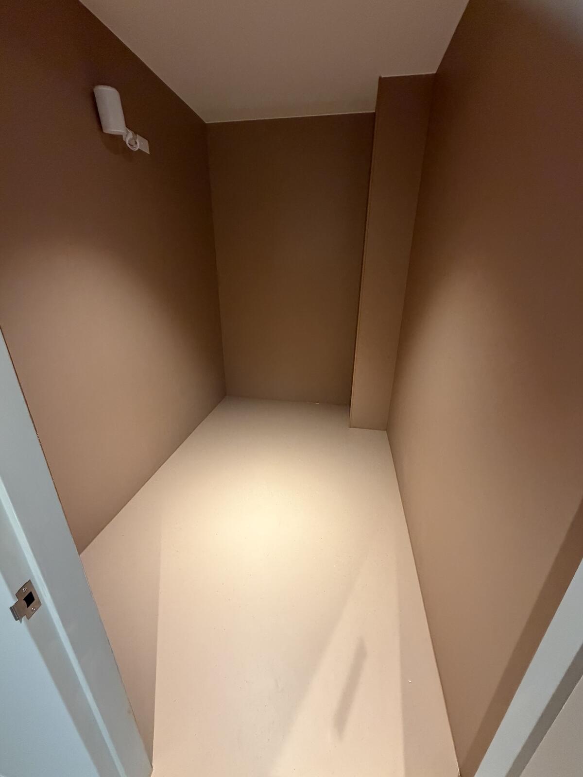 Marmoleum linoleum on the floor and walls of a room at Move Beyond, installed by JA Floors